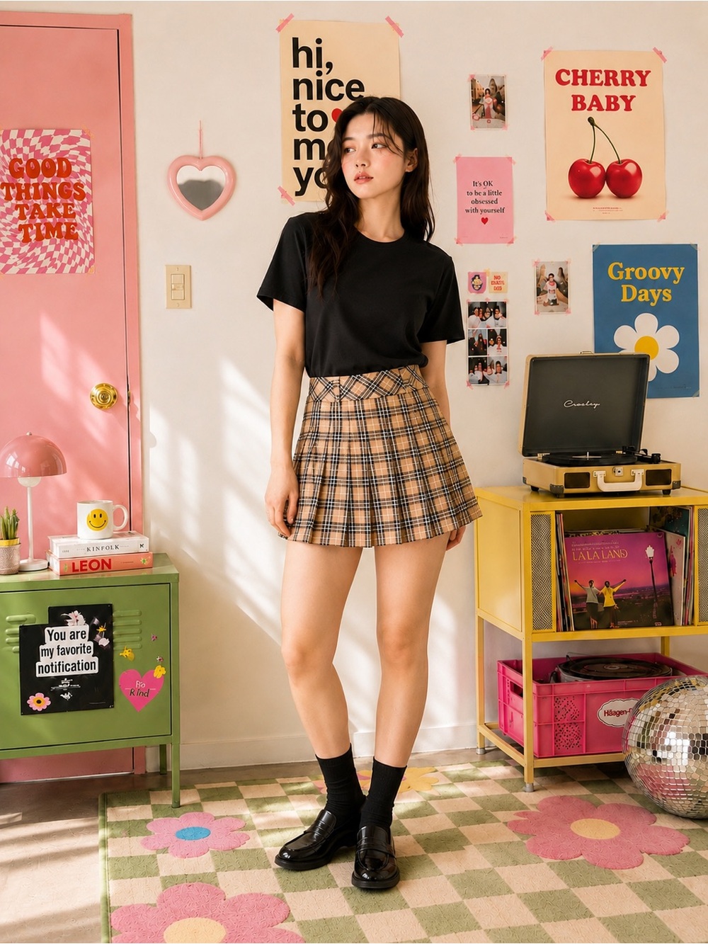 JOE B by Joe Benbasset Plaid Pleated Mini Skirt Large Y2K Preppy